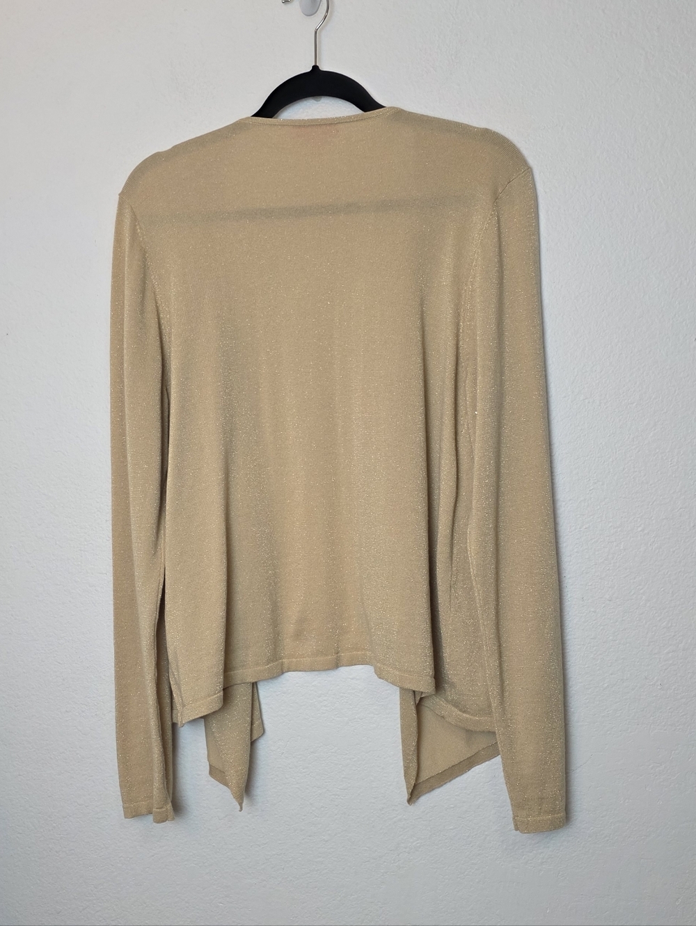 LILLY PULITZER Colony Gold Metallic Drape Front Cardigan Sweater Lightweight XL - Picture 9 of 12